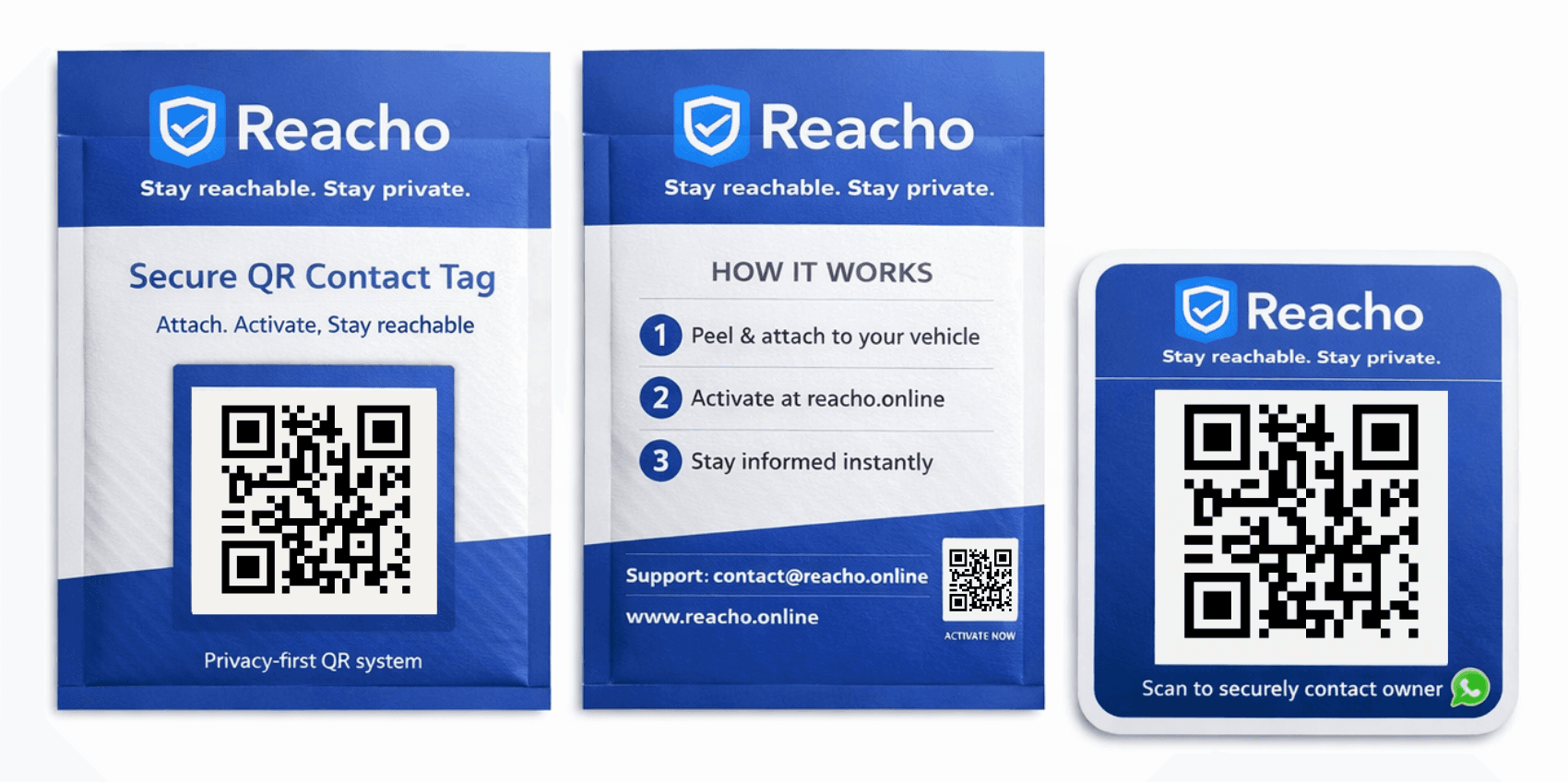 Reacho QR Tag and Packaging